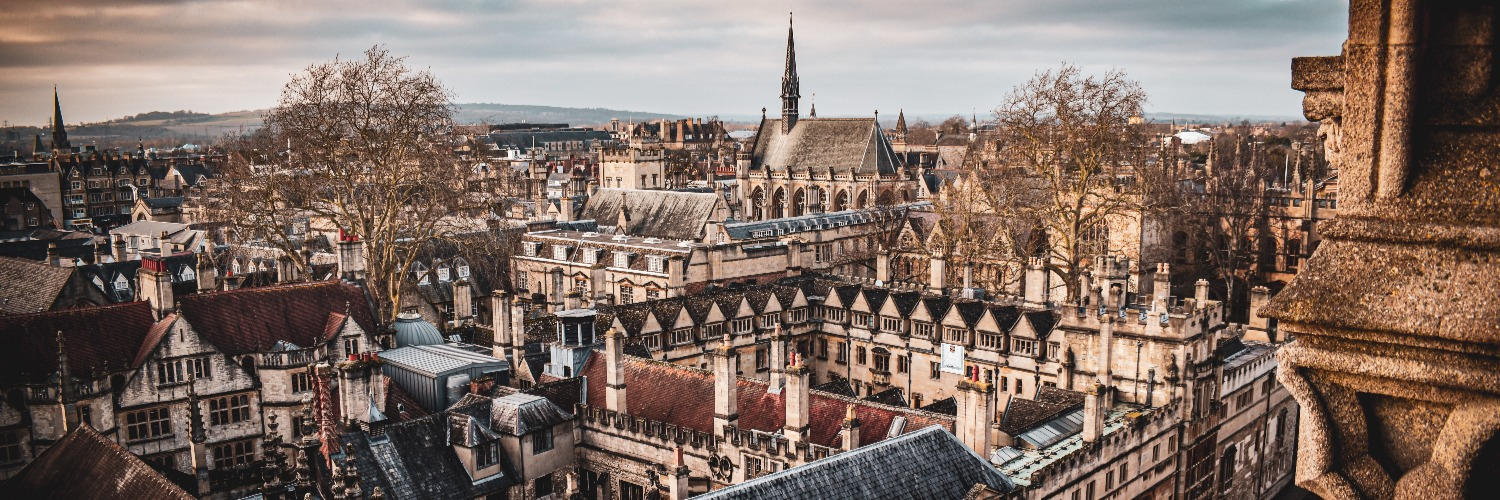 panoramic view of Oxford buildings and rooftops